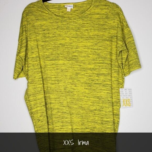LuLaRoe Irma Tunic XXS Yellow Microstripes NEW - Picture 1 of 1